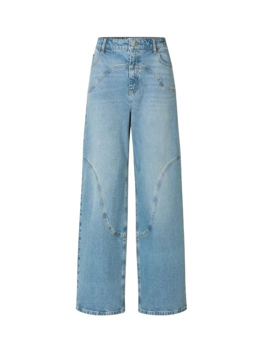 Blauwe loose fit jeans met detail Napolen Baum Unf Pferdgarten