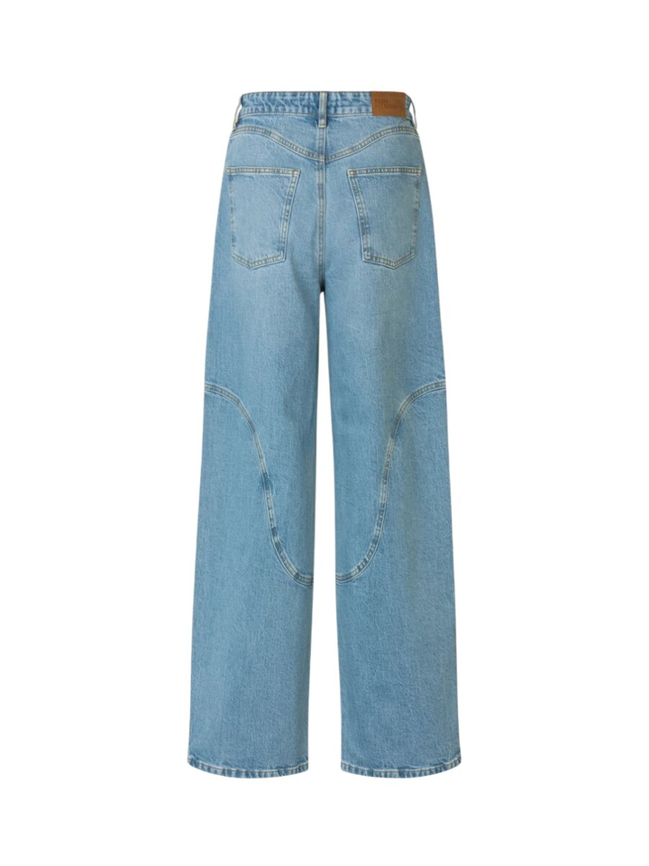 Blauwe loose fit jeans met detail Napolen Baum Unf Pferdgarten 