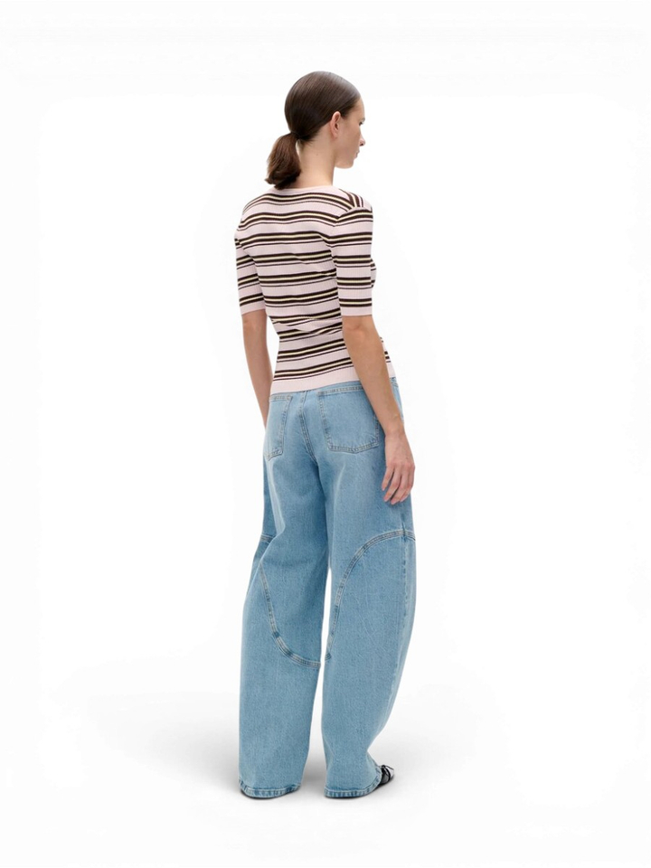 Blauwe loose fit jeans met detail Napolen Baum Unf Pferdgarten 