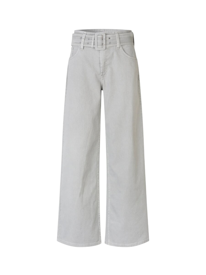 Grijze wide fit jeans met riem Nadja Baum Und Pferdgarten 