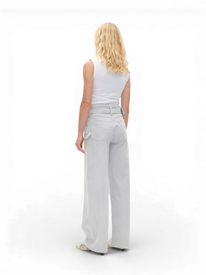 Grijze wide fit jeans met riem Nadja Baum Und Pferdgarten 
