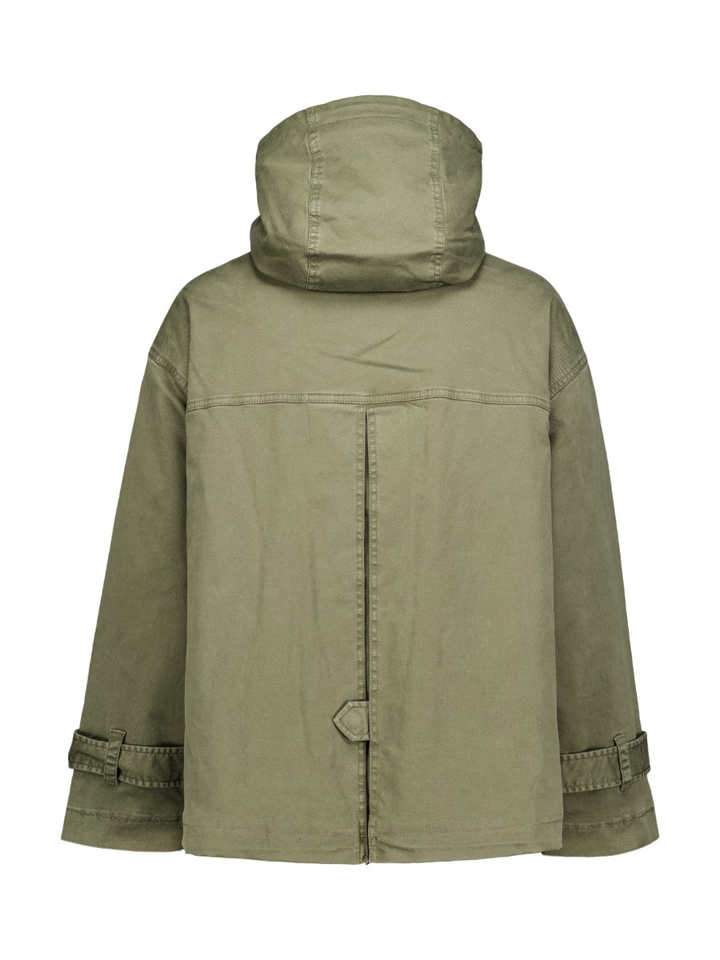 Kaki groene parka met faux fur in de kap Bella Blonde NO8