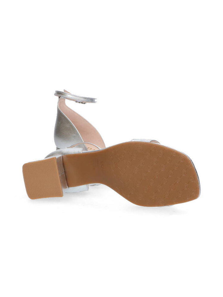 Zillveren sandalen met hak Laoria Lodi 