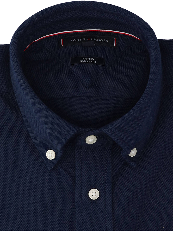 Donkerblauw polo met lange mouwen Tommy Hilfiger 