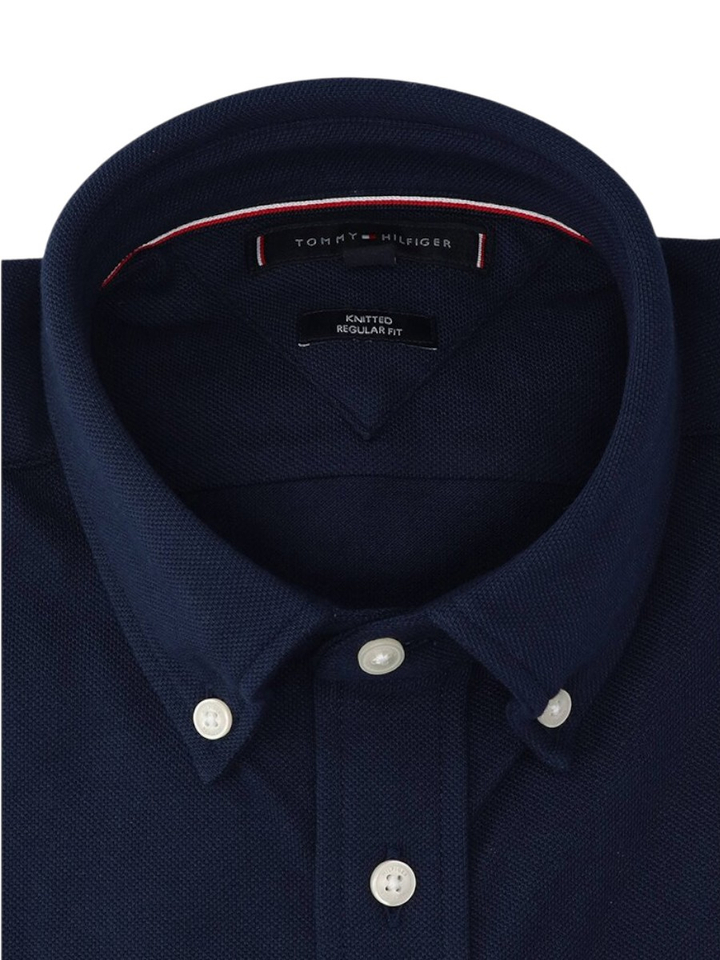 Donkerblauw polo met lange mouwen Tommy Hilfiger