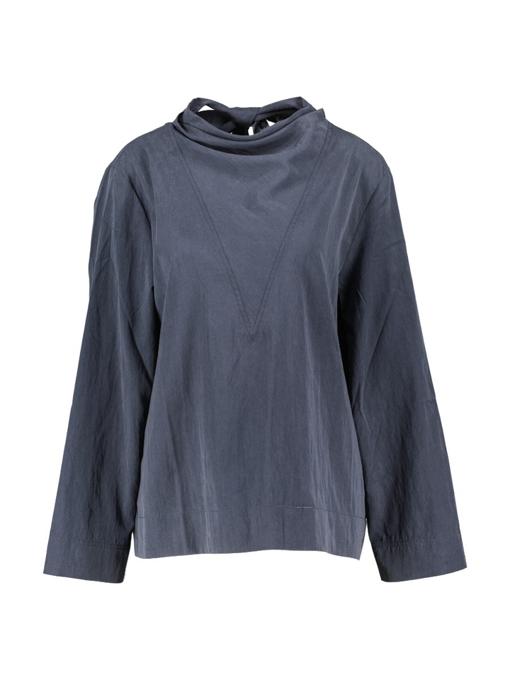 Dark navy bloes met strik in de nek Rue De Tokyo 