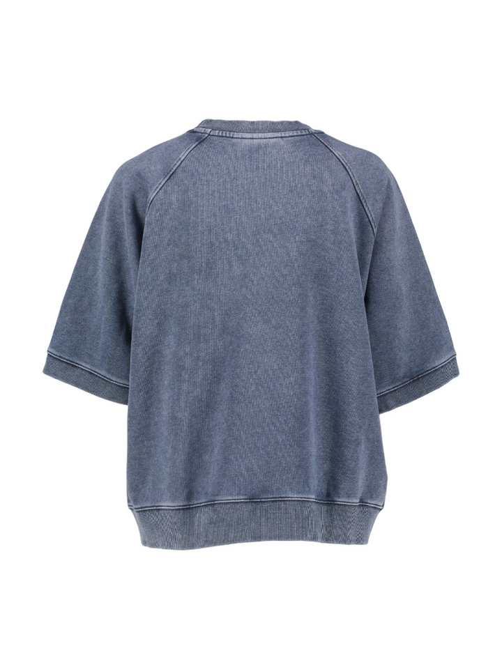 Vintage blauwe sweater met korte mouwen Rue De Tokyo