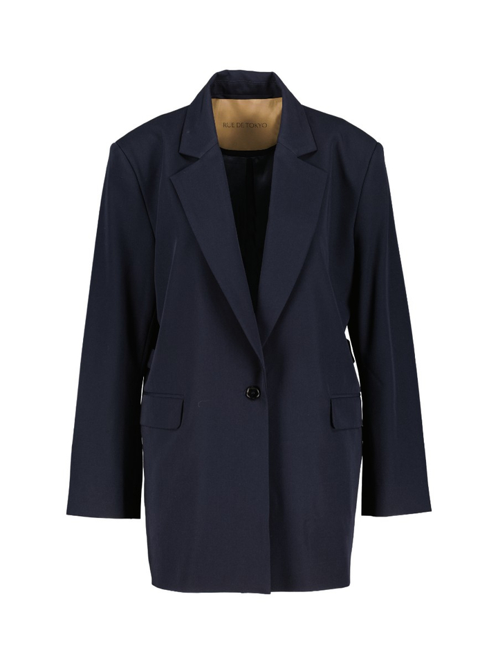 Donkerblauwe blazer met zijknopen Rue de Tokyo 