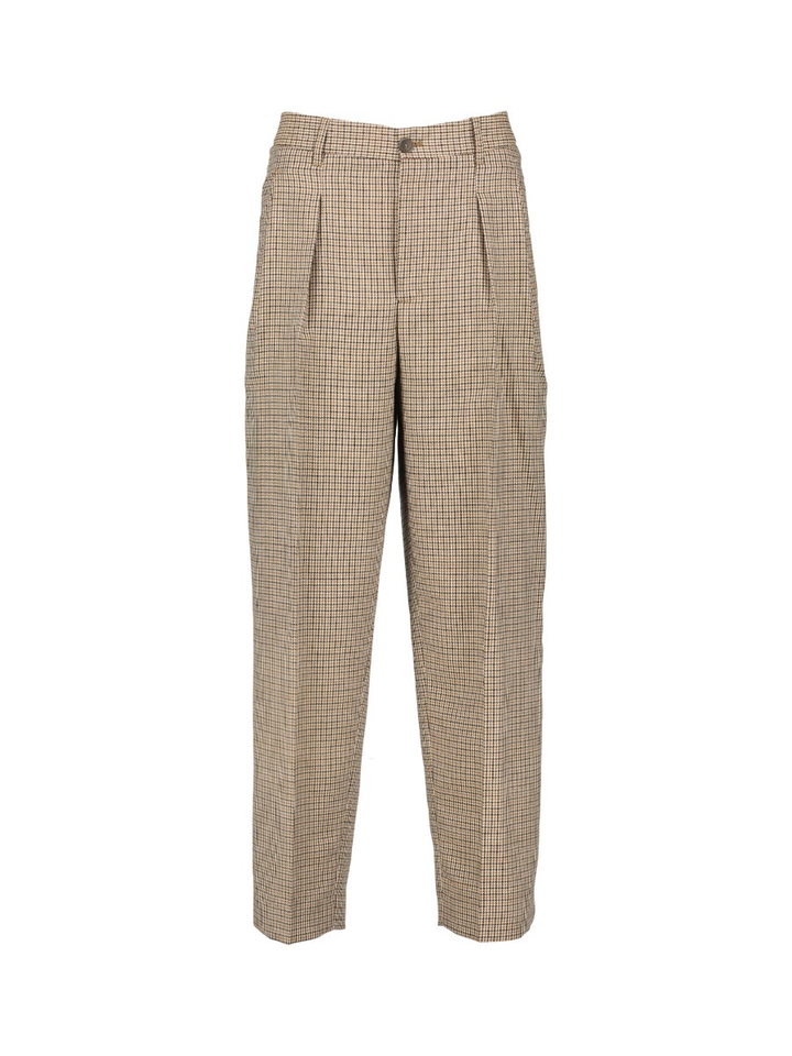 Broek met bandplooi en hoge taille in ruit motief Closed 