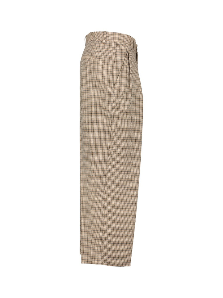 Broek met bandplooi en hoge taille in ruit motief Closed 