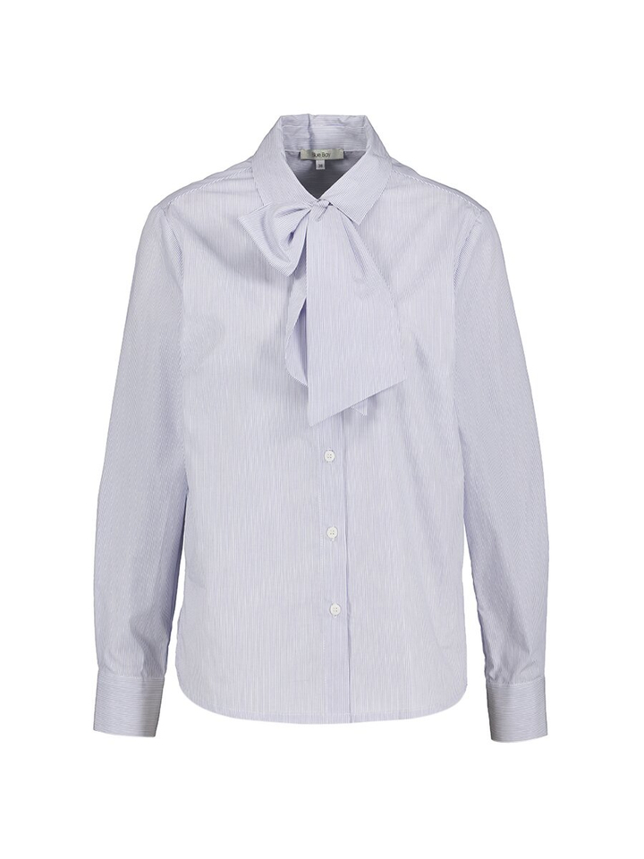 Blauw wit gestreepte bloes met strik Gloria Blue Bay