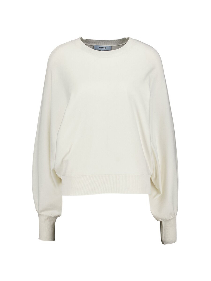 Ecru pull met vlindermouwen en ronde hals Dana Minus