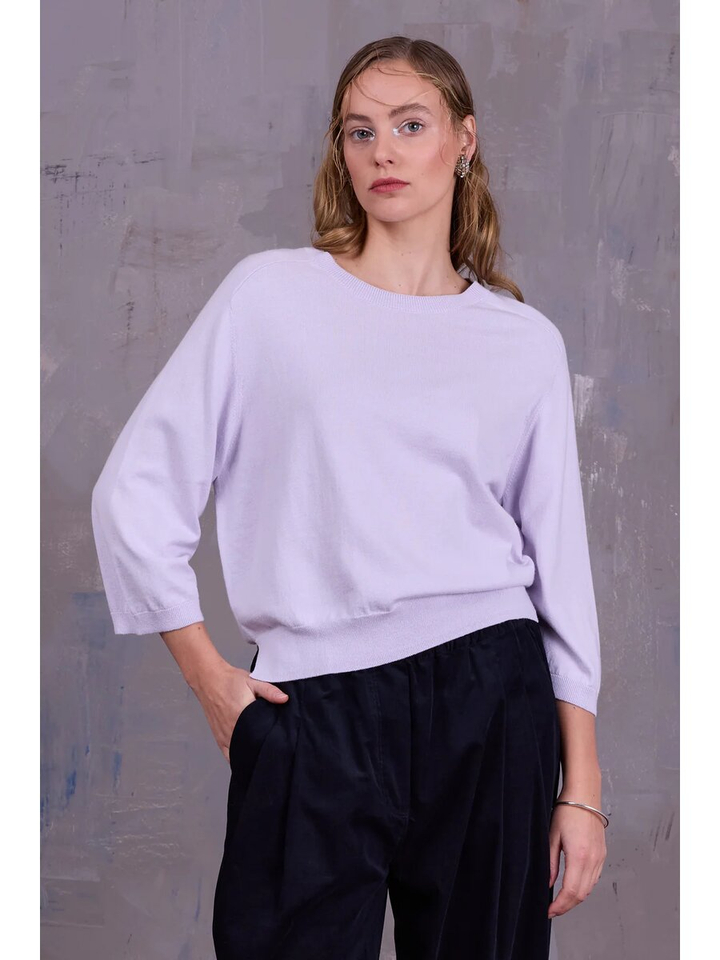 Lila pull met driekwart mouwen Oirlo Nathalie Vleeschouwer