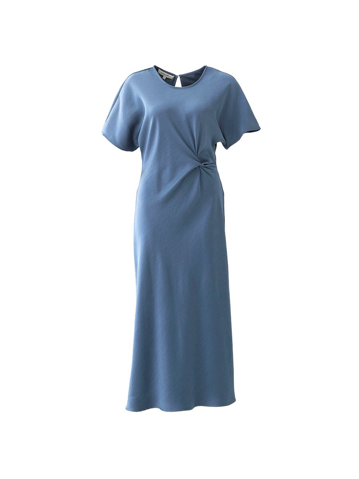 Blauwe jurk in satijnlook Marie Mero