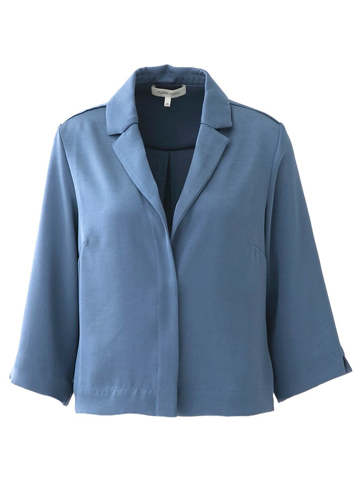 Blauw bloesjasje in satijnlook Marie Mero