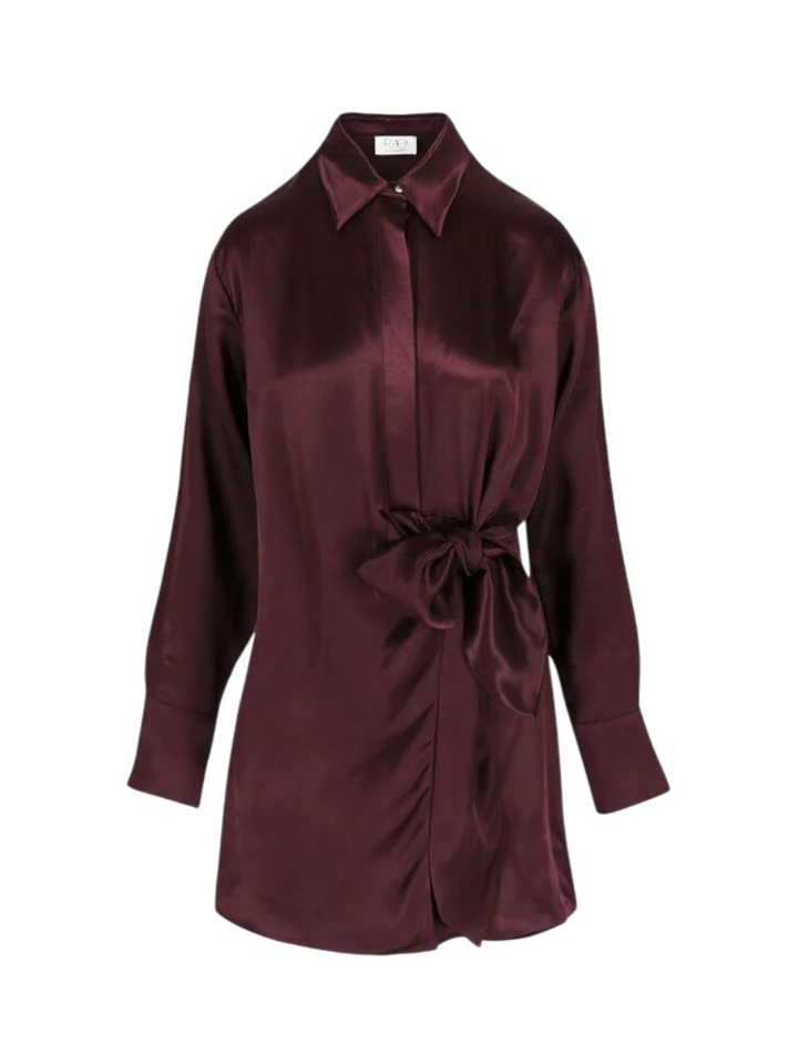 Bordeaux korte jurk met strik Emilia Rae