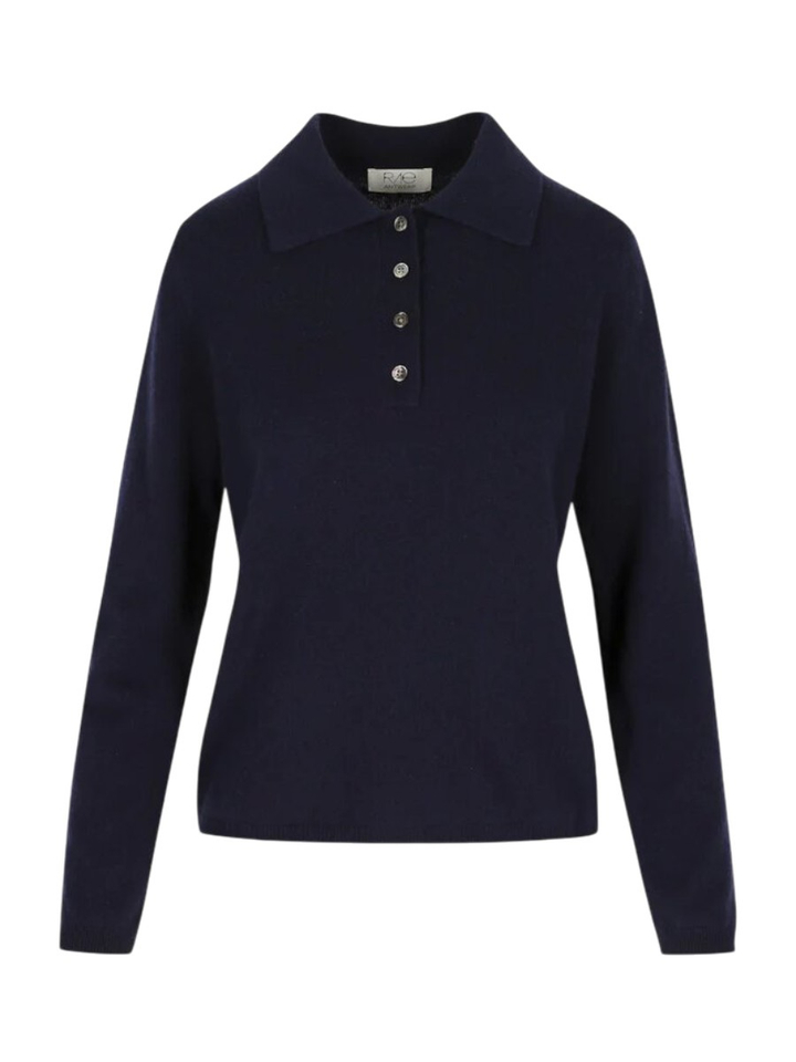 Donkerblauwe polo met lange mouwen Jackie Rae