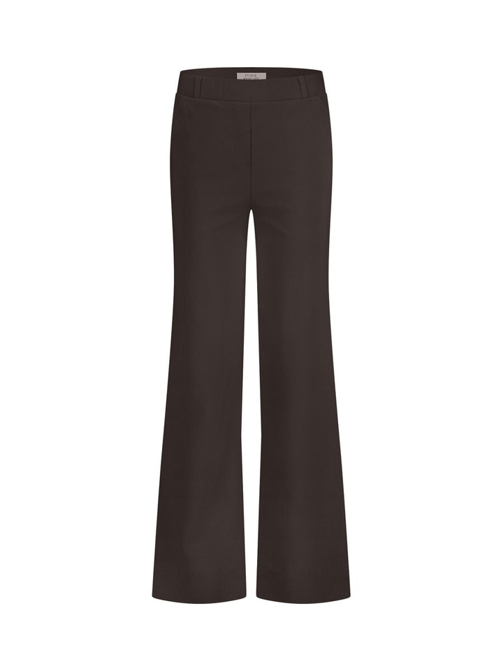 Donkerbruine geklede broek Lexie Studio Anneloes 