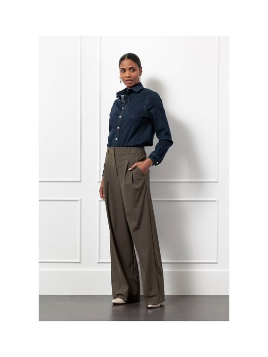 Groene geklede broek Scout Studio Anneloes