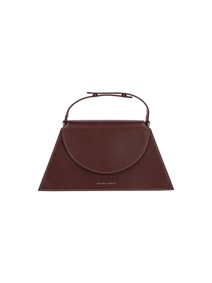 Mocha kleurige lederen handtas Helena Zarina Rouge