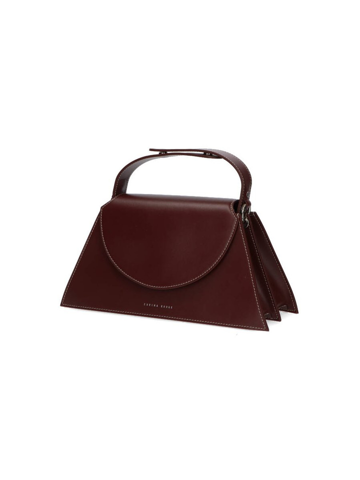 Mocha kleurige lederen handtas Helena Zarina Rouge