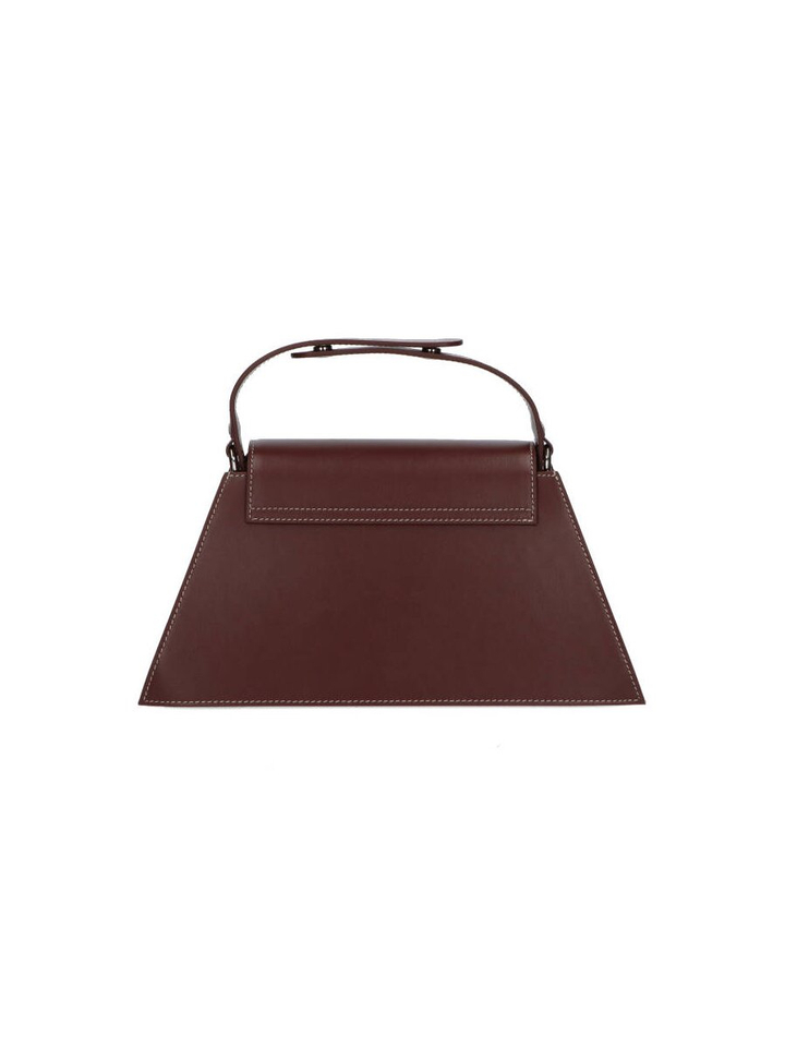 Mocha kleurige lederen handtas Helena Zarina Rouge