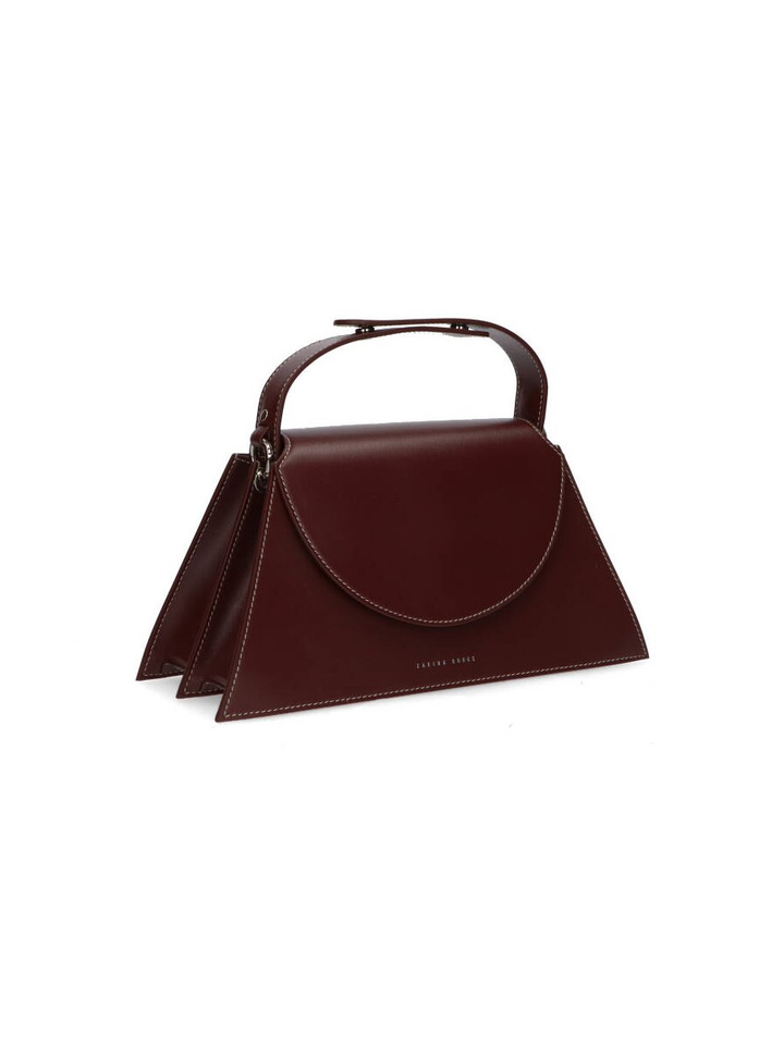 Mocha kleurige lederen handtas Helena Zarina Rouge