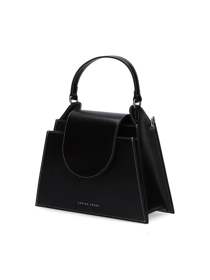 Zwarta lederen handtas Anna Zarina Rouge