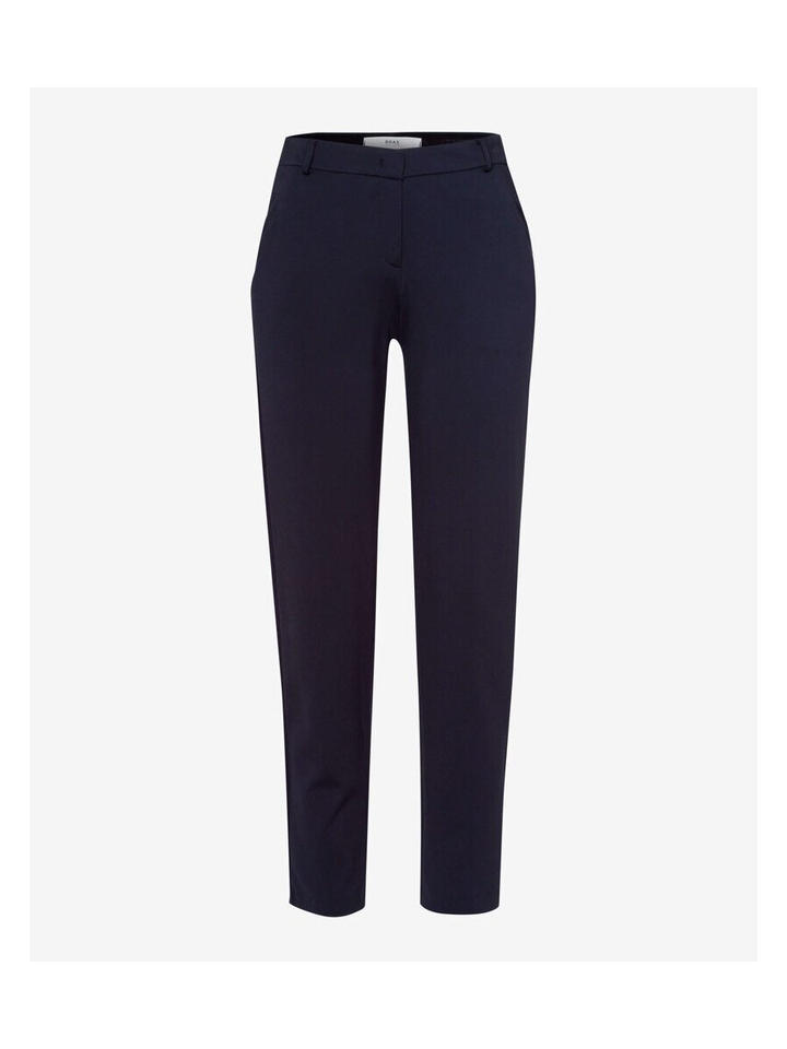 Donkerblauwe comfortabele broek met plooi Brax