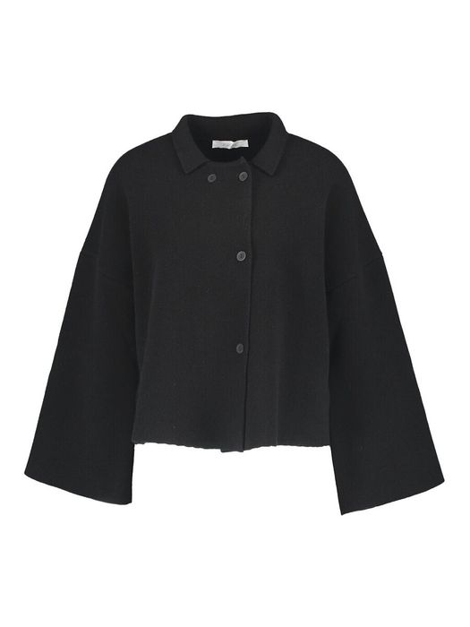 Zwarte gilet met langere achterkant en split aan de zijkant Pineto Furore