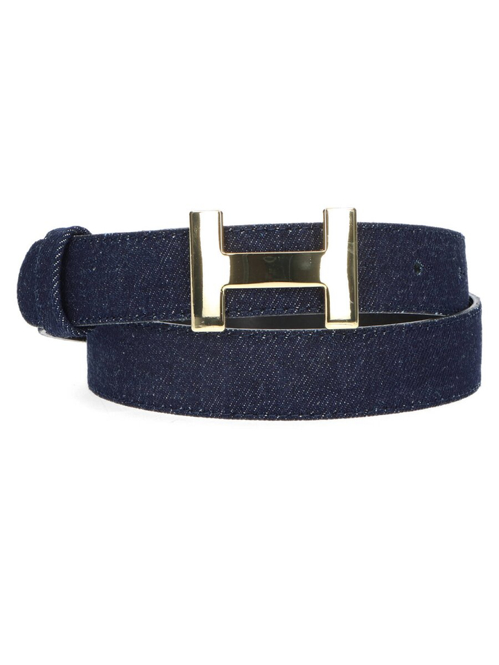 Donkerblauwe riem in jeans H.A.N