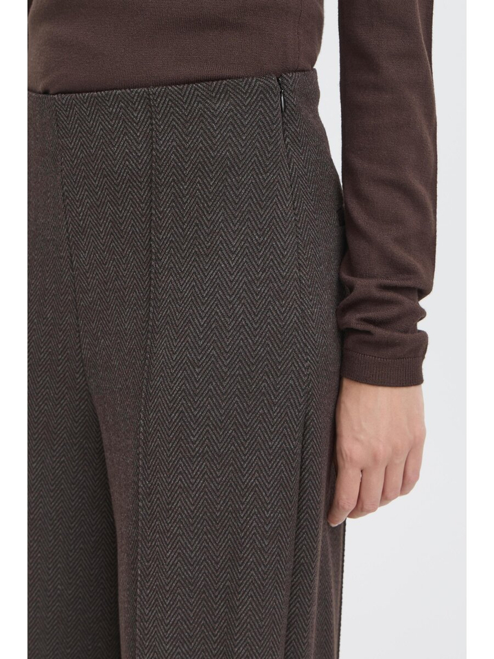 Bruine lange broek met print Kate Ichi 