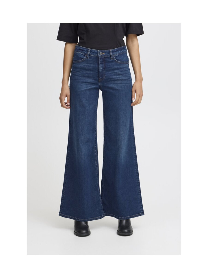 Donkerblauwe wide fit jeans Twiggy Wide Ichi