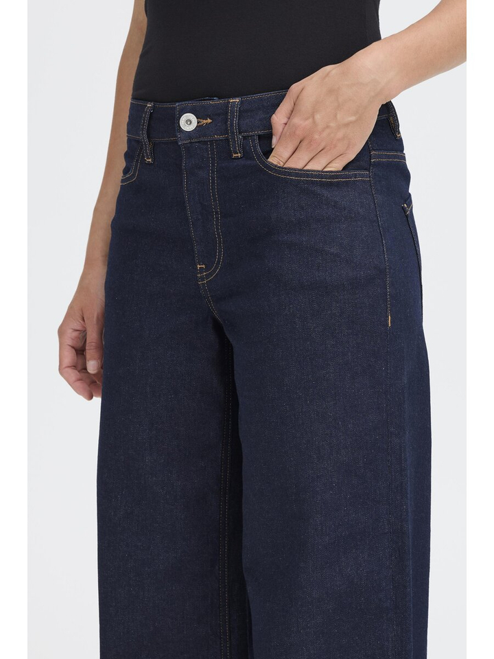 Donkerblauwe wide fit jeans Twiggy Wide Ichi