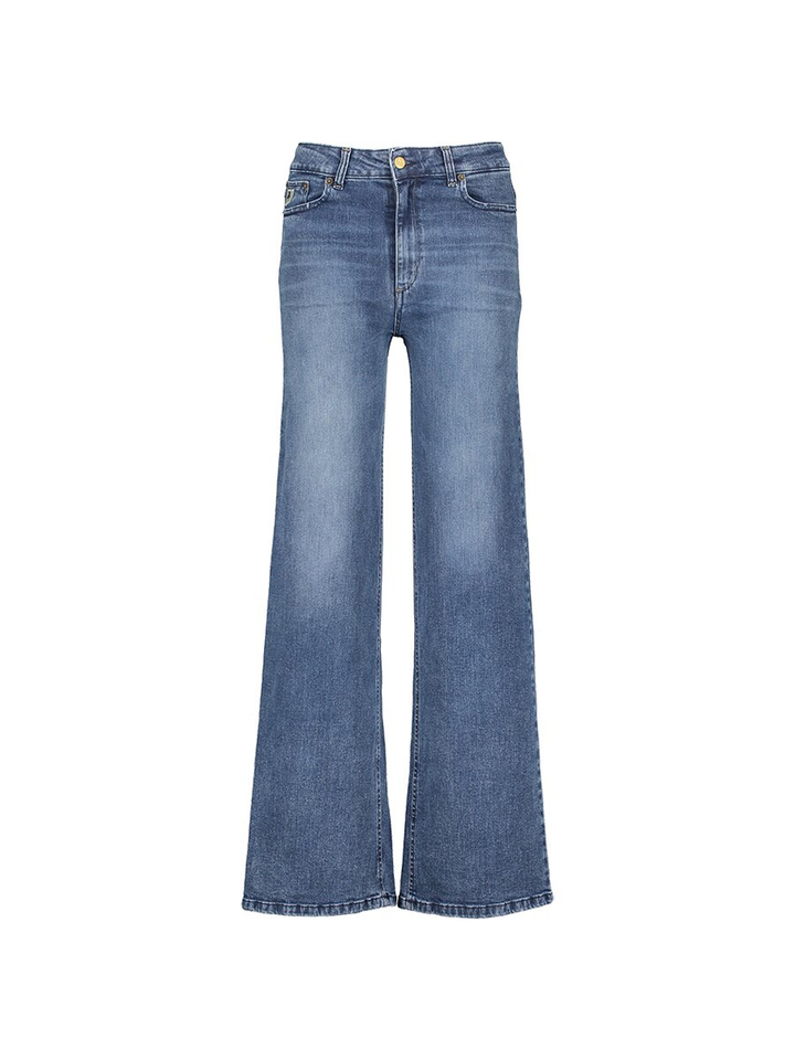 Blauwkleurige widee flare jeans Lois