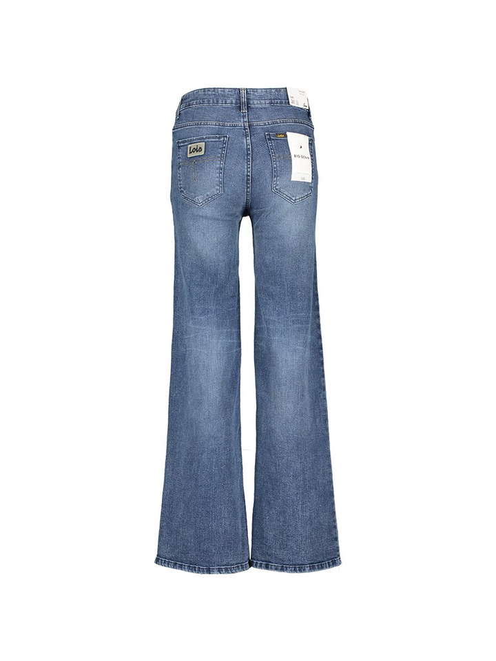 Blauwkleurige widee flare jeans Lois