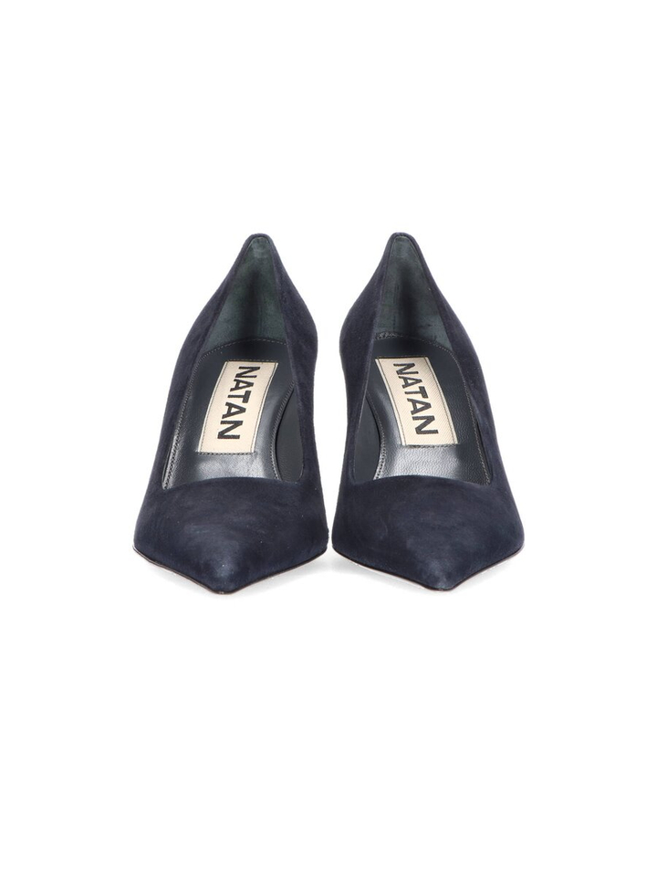 Blauwe suede pumps Natan