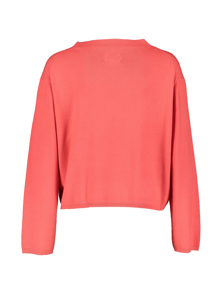 Koraal kleurige trui met boothals Carma Numph