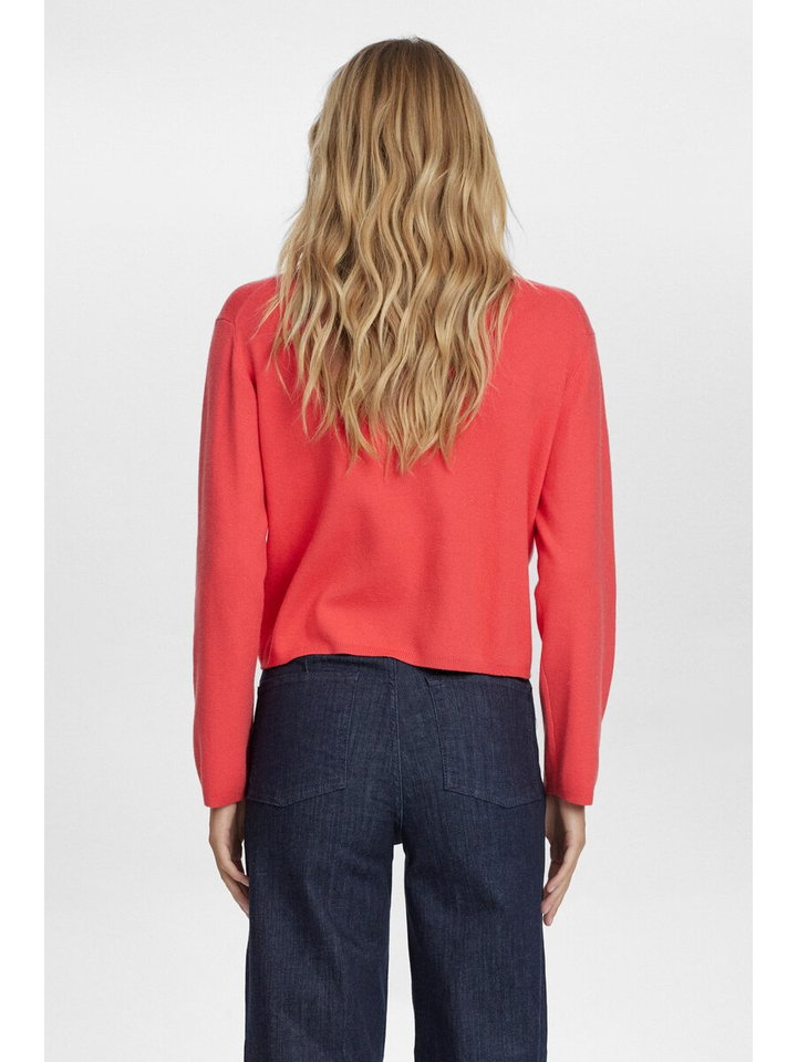 Koraal kleurige trui met boothals Carma Numph
