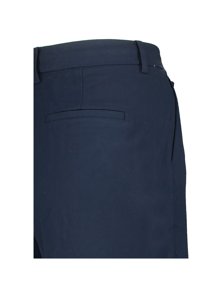 Donkerblauwe wijde broek met bandplooi Mathy Numph