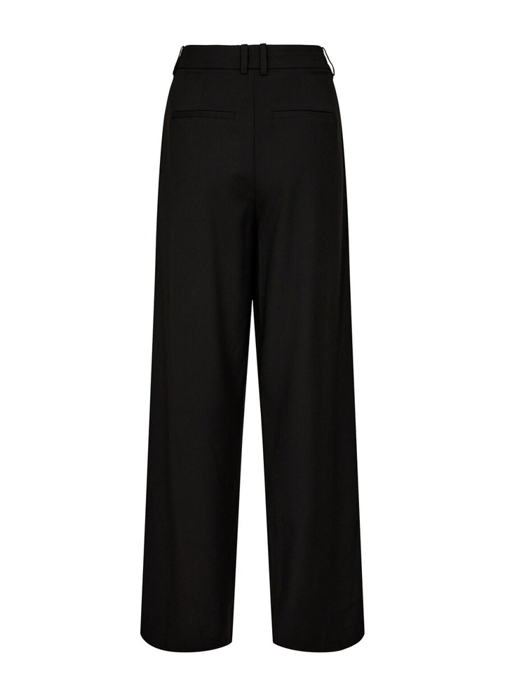 Zwarte wijde broek met bandplooi Mathy Numph