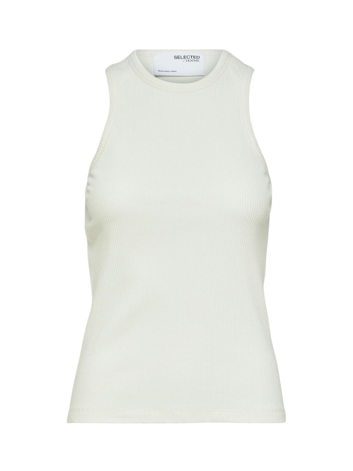 Witte top in ribbel Selected