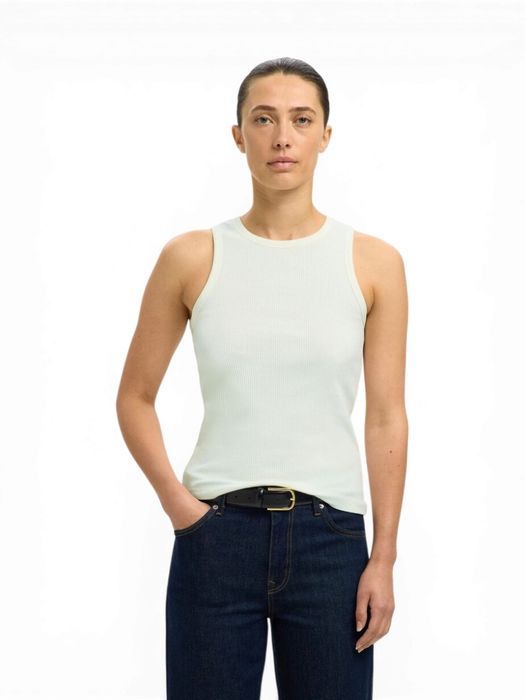 Witte top in ribbel Selected