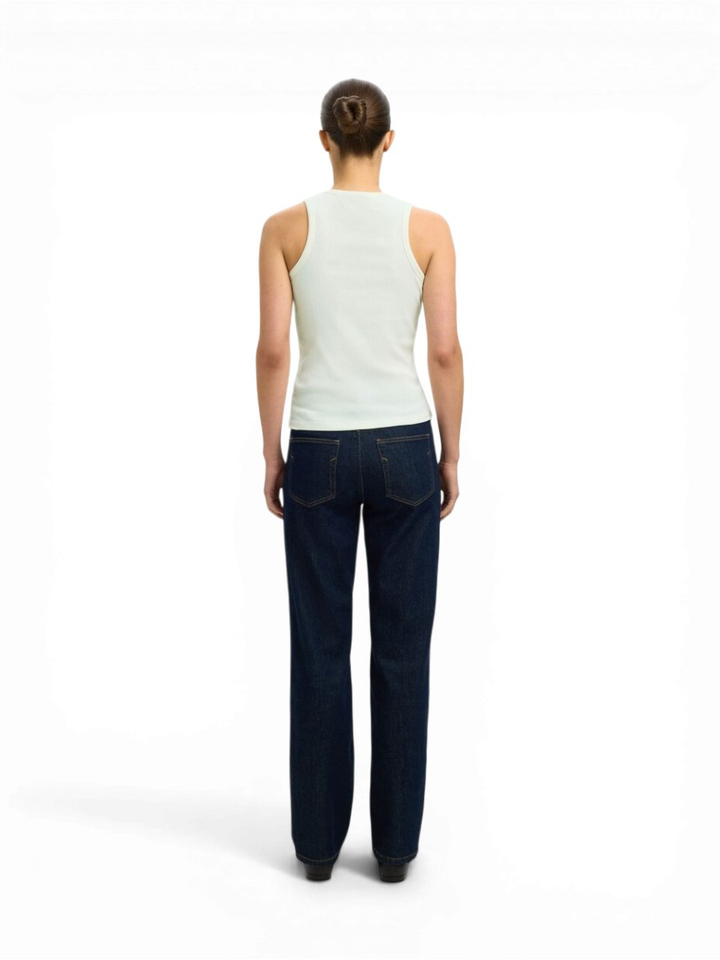 Witte top in ribbel Selected