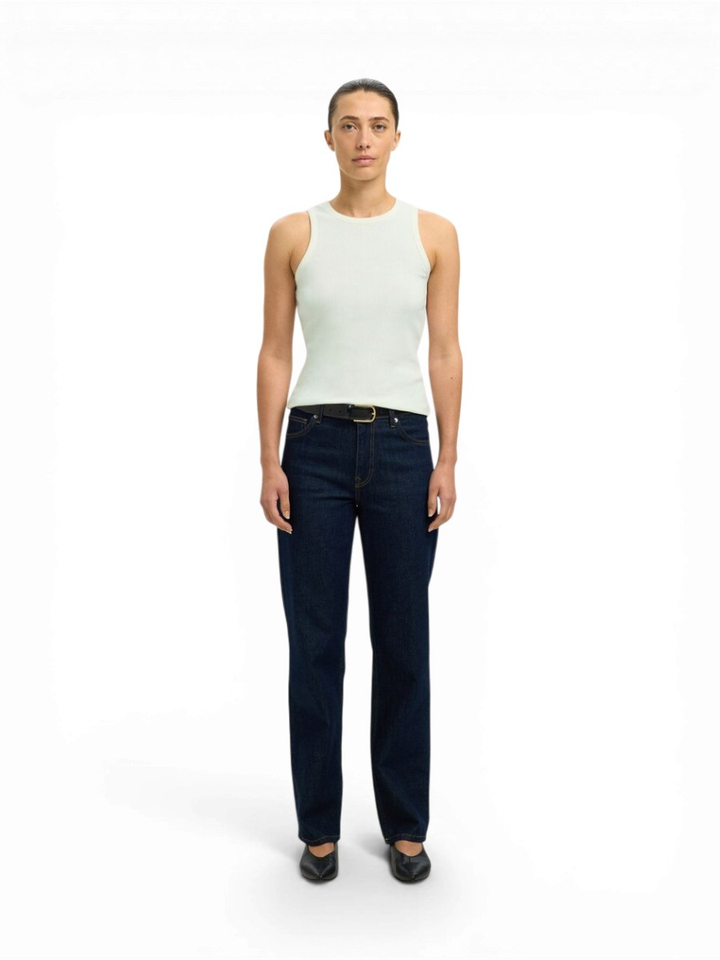 Witte top in ribbel Selected