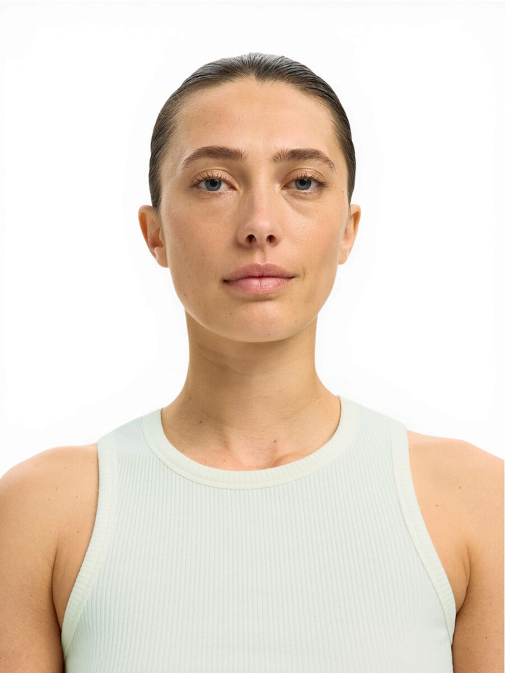 Witte top in ribbel Selected