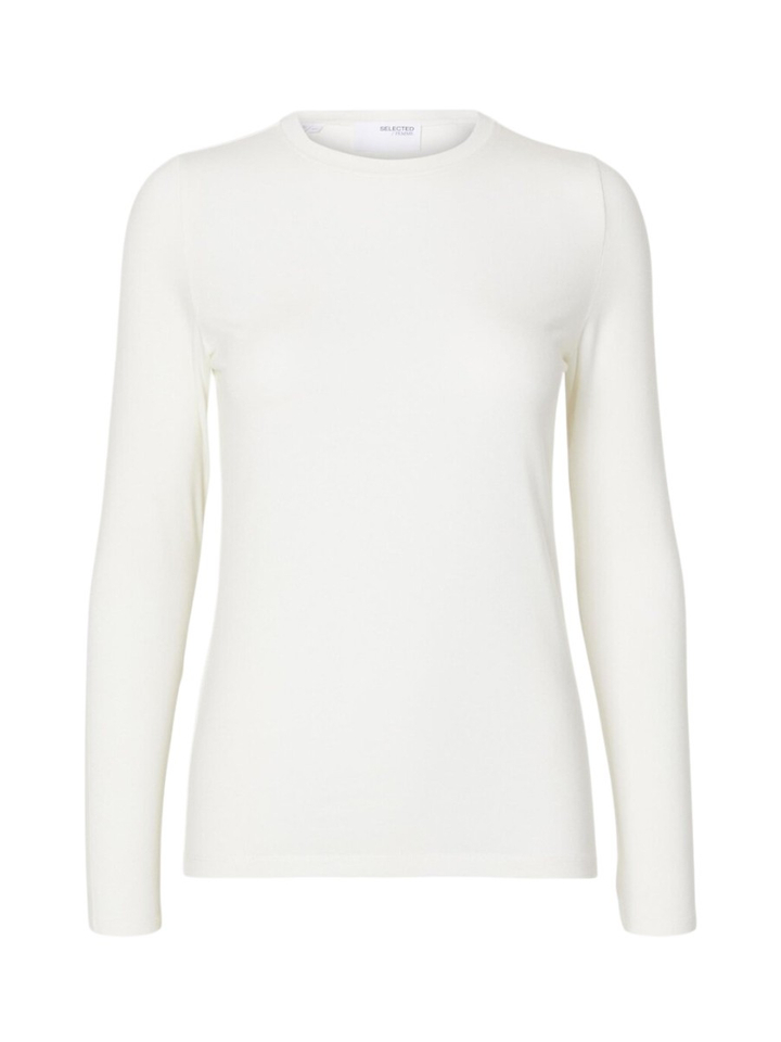 Ecru kleurige doorschijnende t-shirt Selected Femme