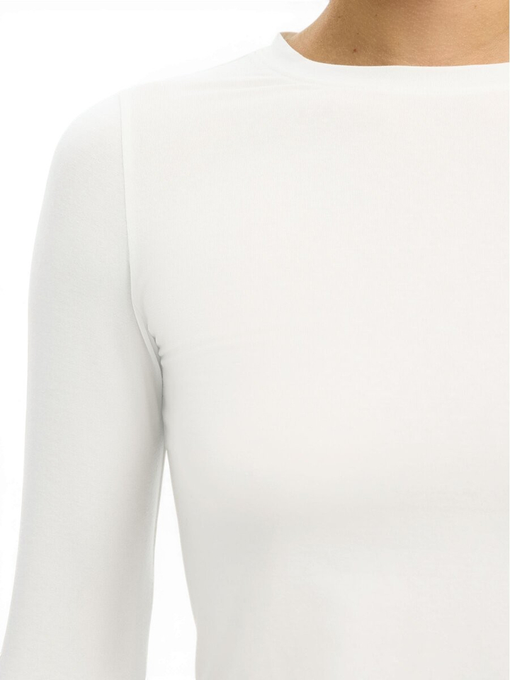 Ecru kleurige doorschijnende t-shirt Selected Femme