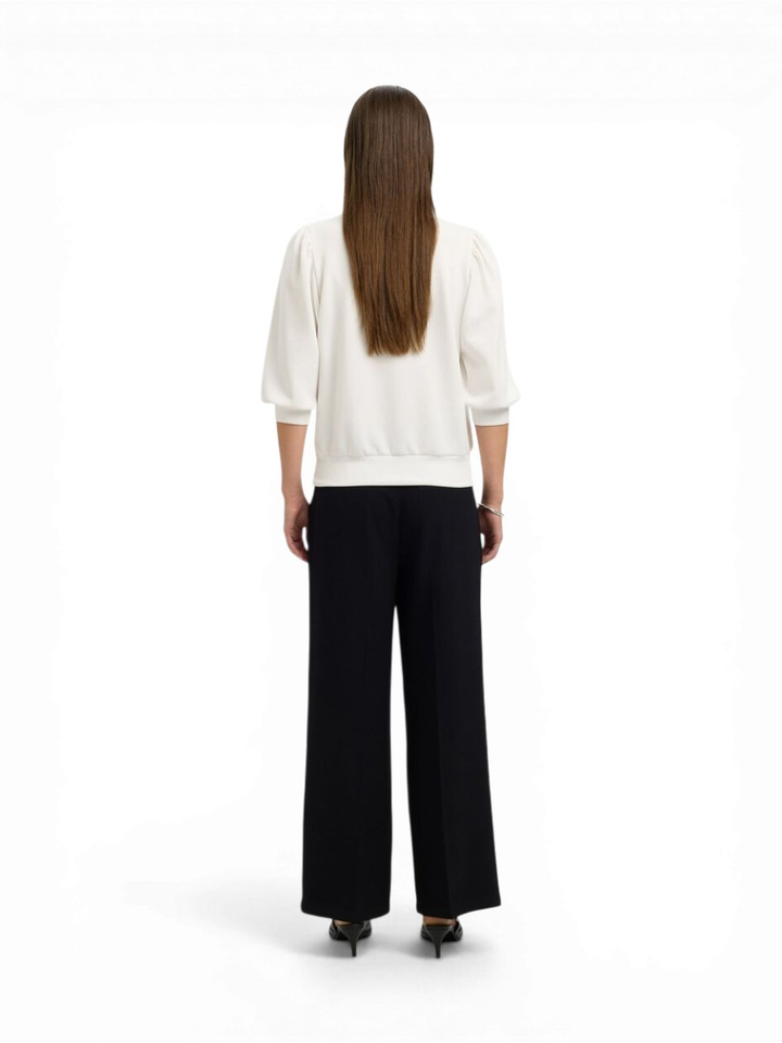 Ecru sweater met ronde hals Selected