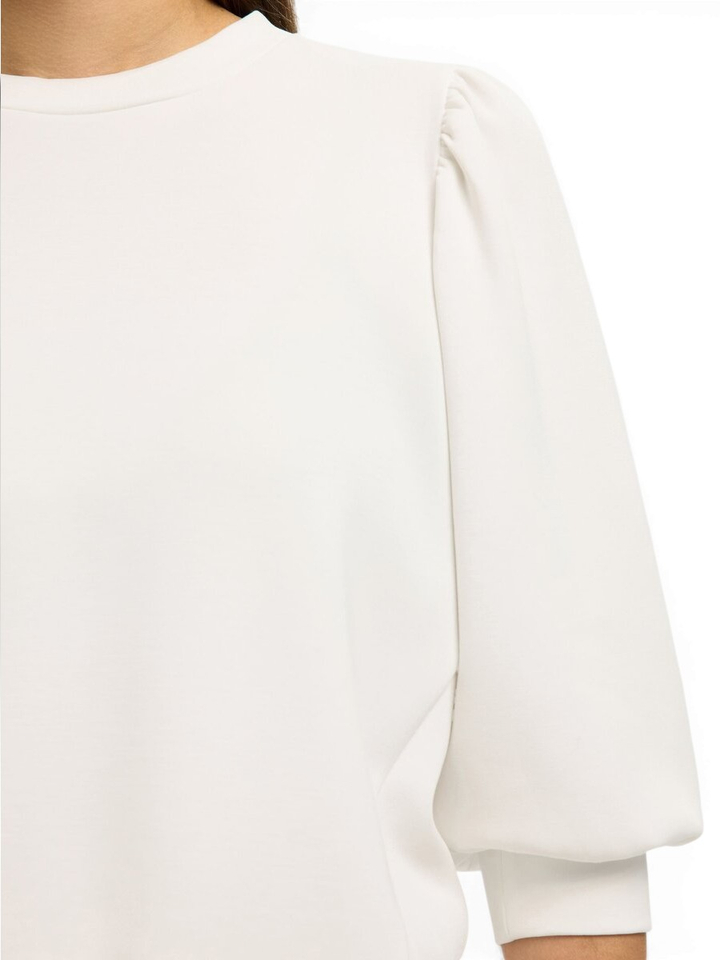 Ecru sweater met ronde hals Selected